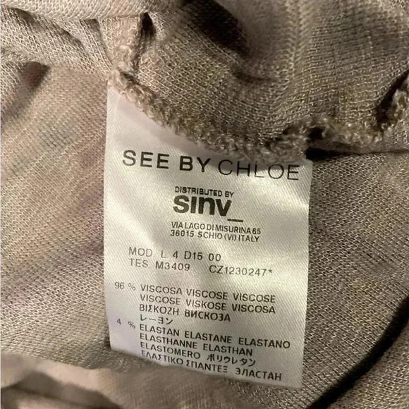 See by Chloe classic lightweight knit pink grey V neck long sleeve sweater 44 - Picture 4 of 5